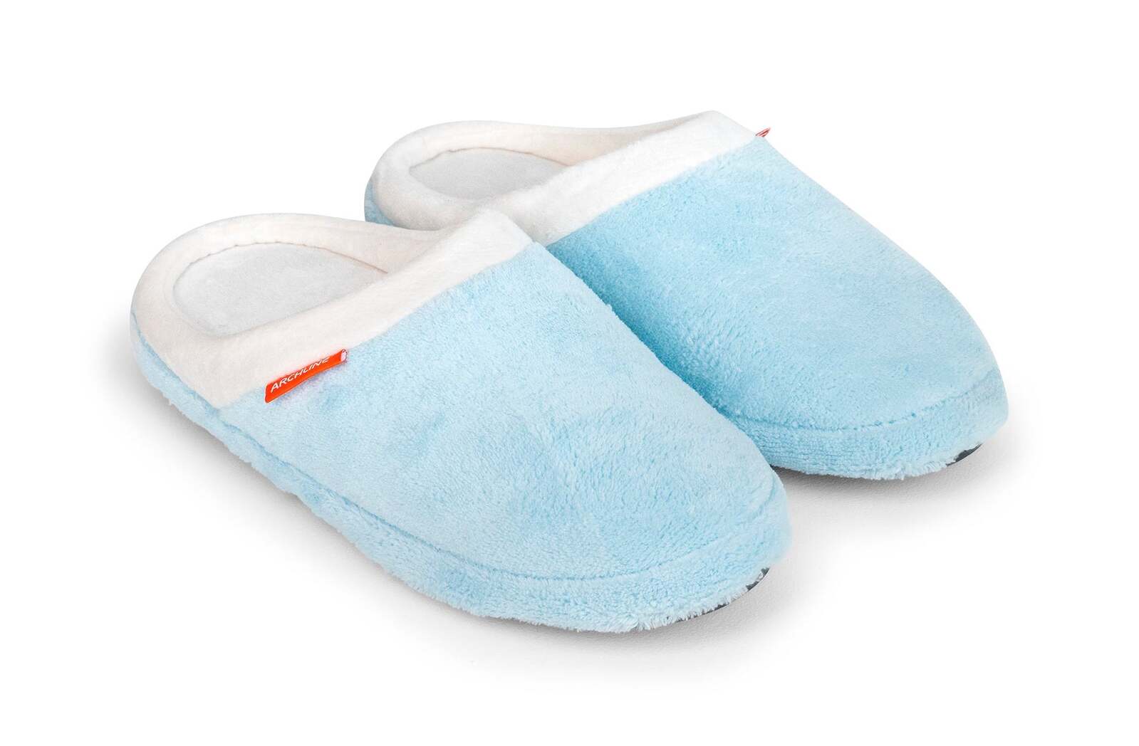 V563-AS602-43-202503051545-00 ARCHLINE Orthotic Slippers Slip On Arch Scuffs Pain Relief Moccasins - Baby Blue - EU 43 - Image 1