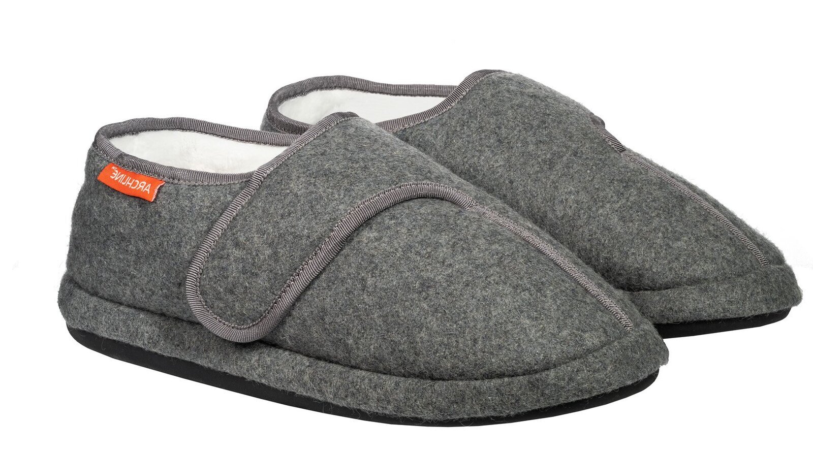 V563-AS901-GREY-42-202503051930-00 ARCHLINE Orthotic Plus Slippers Closed Scuffs Pain Relief Moccasins Extra Wide - EUR 42 - Image 1