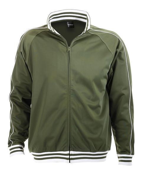 V563-B06-ARMY-3XL-149495-00 Identitee Mens Varsity Track Suit Top Jacket Jumper Long Sleeve Sunset Urban Casual - Army Green - XXX-Large - Image 1