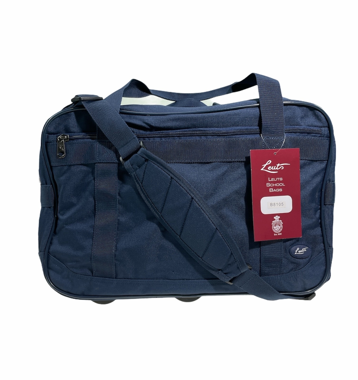 V563-B8105-NAVY-173202-00 44L Foldable Duffel Bag Gym Sports Luggage Travel Foldaway School Bags - Navy - Image 1
