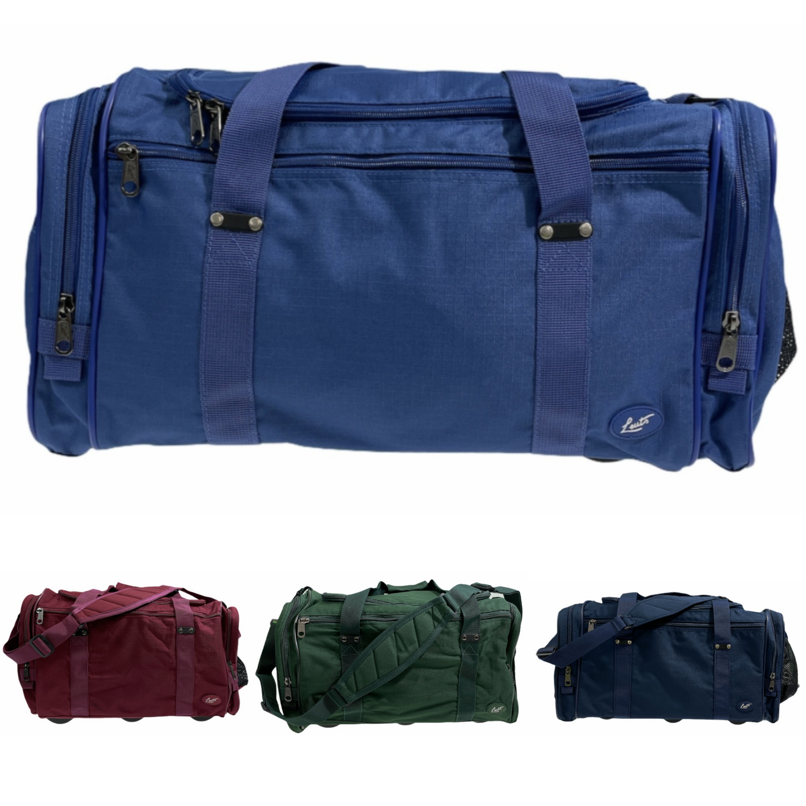 V563-B8115-DARK_NAVY-202503052125-00 44L Travel Foldable Duffel Bag Gym Sports Luggage Travel Foldaway D-Zip Top School Bags - Dark Navy - Image 1