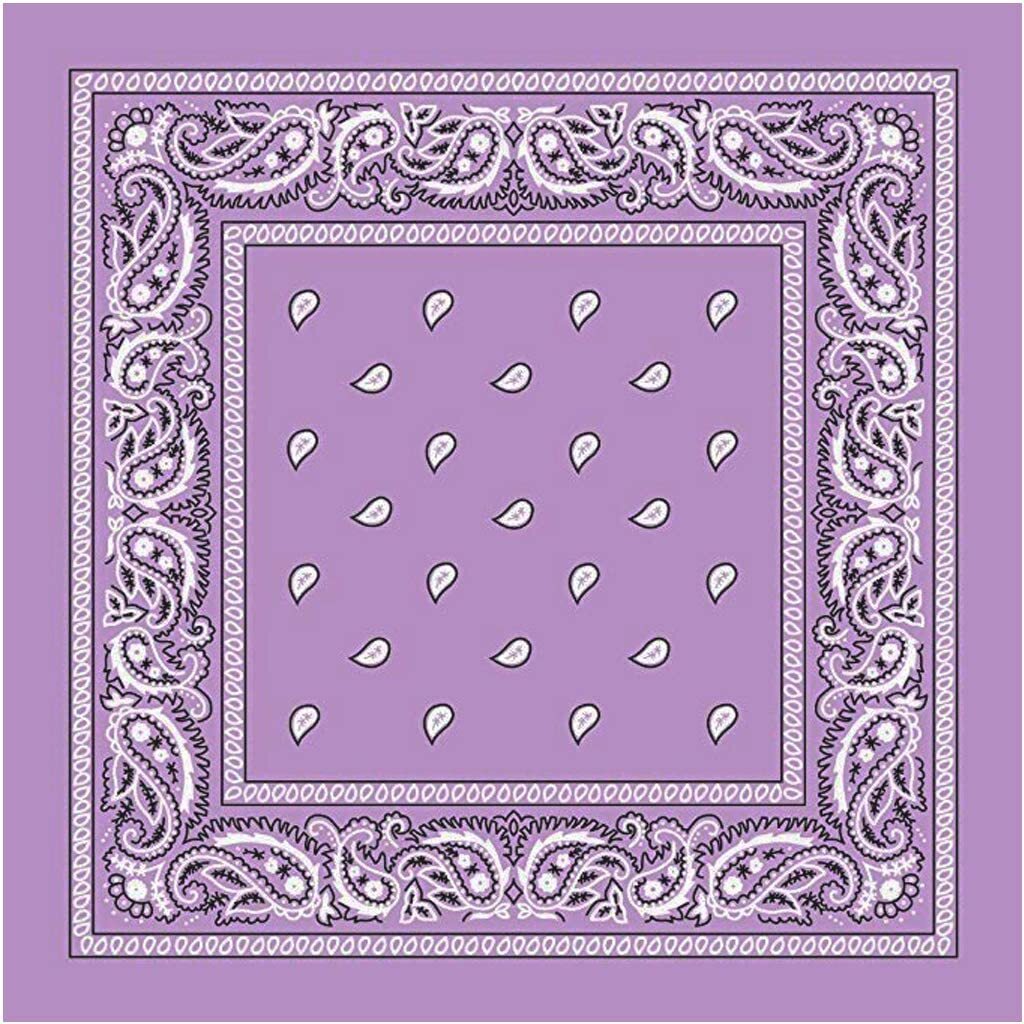 V563-BANDANA-LILAC-202503051415-00 BANDANA Paisley 100% COTTON Head Wrap Durag Bandanna Summer Biker Scarf Mask - Lilac - Image 1