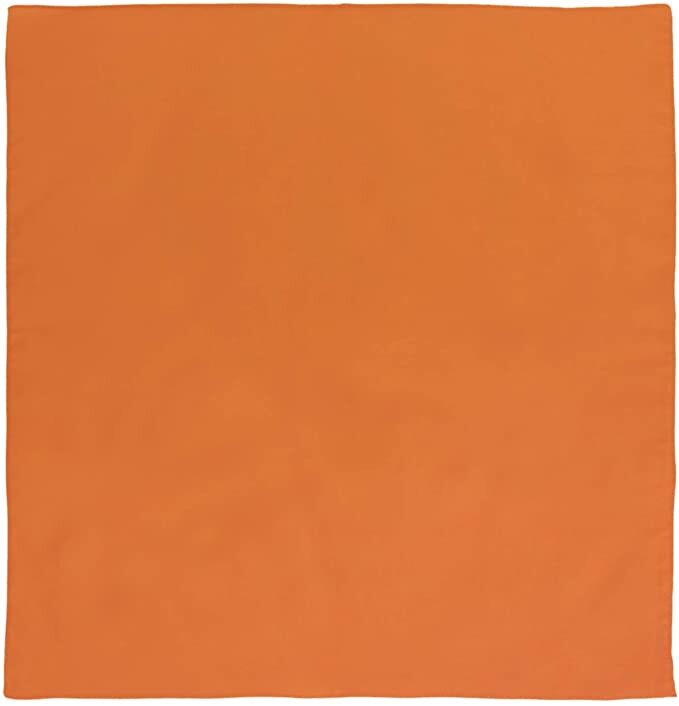 V563-BANDANA-PLAINORANGE-202503051430-00 BANDANA Paisley 100% COTTON Head Wrap Durag Bandanna Summer Biker Scarf Mask - Orange (Plain) - Image 1