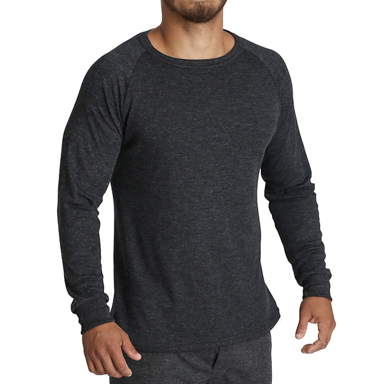 V563-BB-SI041_SI066-BK-5XL-202503200940-00 Mens Merino Wool Blend Long Sleeve Thermal Top Underwear Thermals Base Layer - Black - 5XL - Image 1