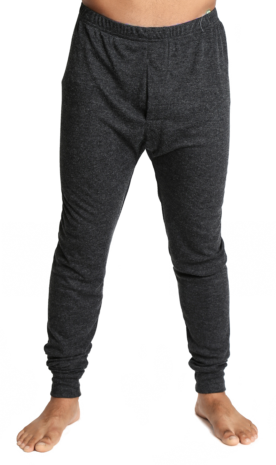 V563-BB-SI043-BK-M-202503051753-00 Mens Merino Wool Blend Long John Thermal Pants Underwear Thermals Warm Winter - Black - M - Image 1