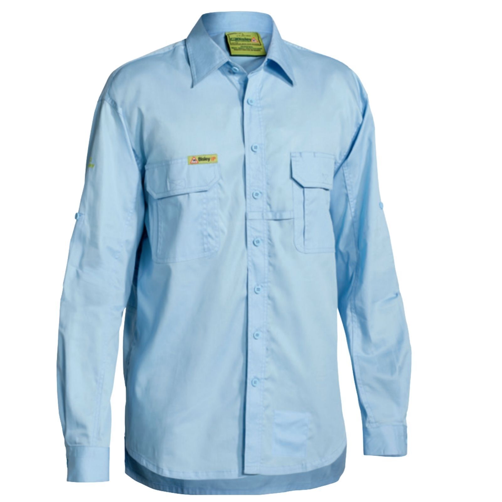 V563-BISLEY-INSCTPROOF-BLU-S-202503051425-00 BISLEY Insect Protection Fishing Shirt Long Sleeve Casual Business Work Cotton - VRS6140_BBLB (Blue) - S - Image 1
