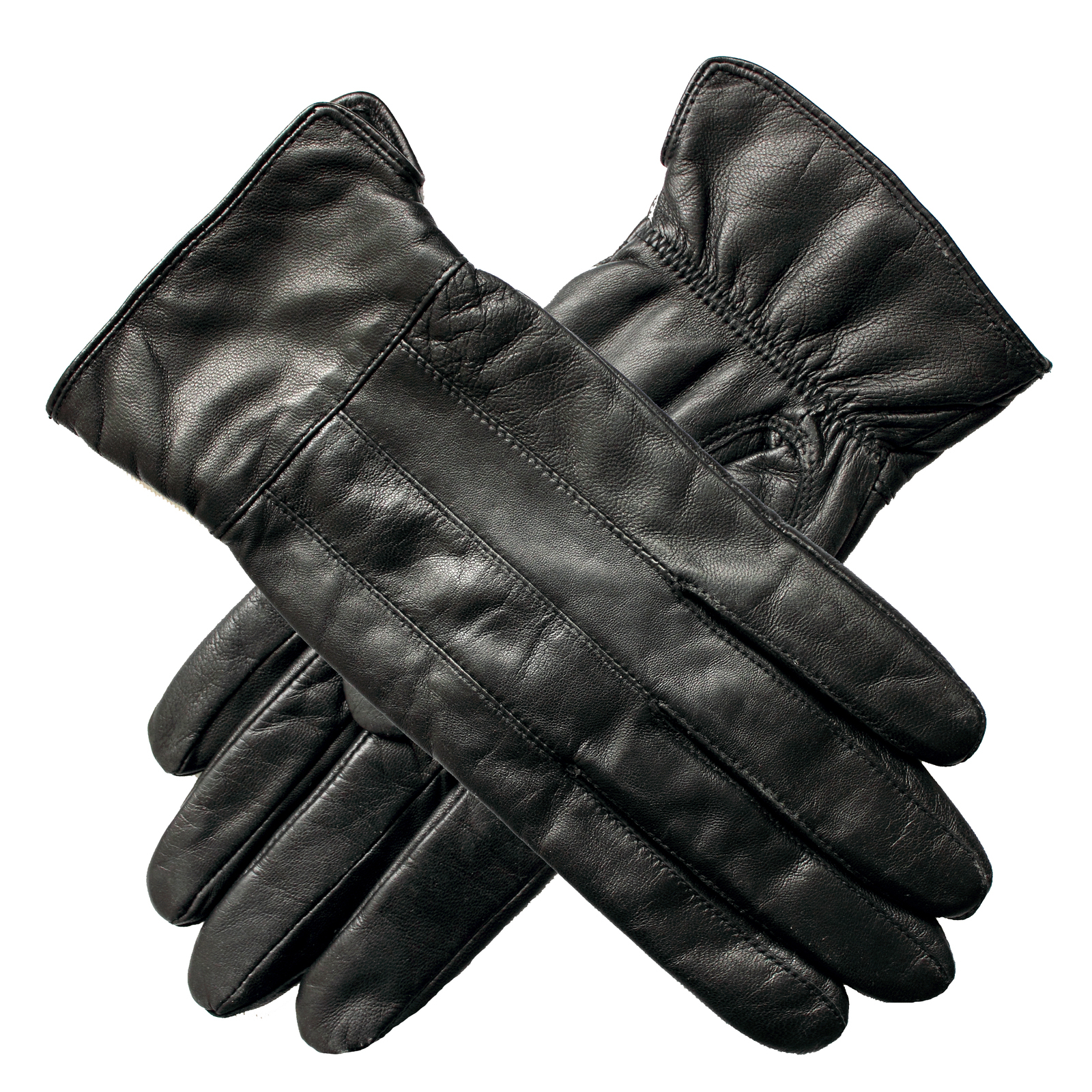 V563-BR-77-0004-BLK-XL-202505081527-00 Ladies Genuine Sheepskin Leather Gloves Fleece Lined Warm Winter Womens in Black - XL - Image 1
