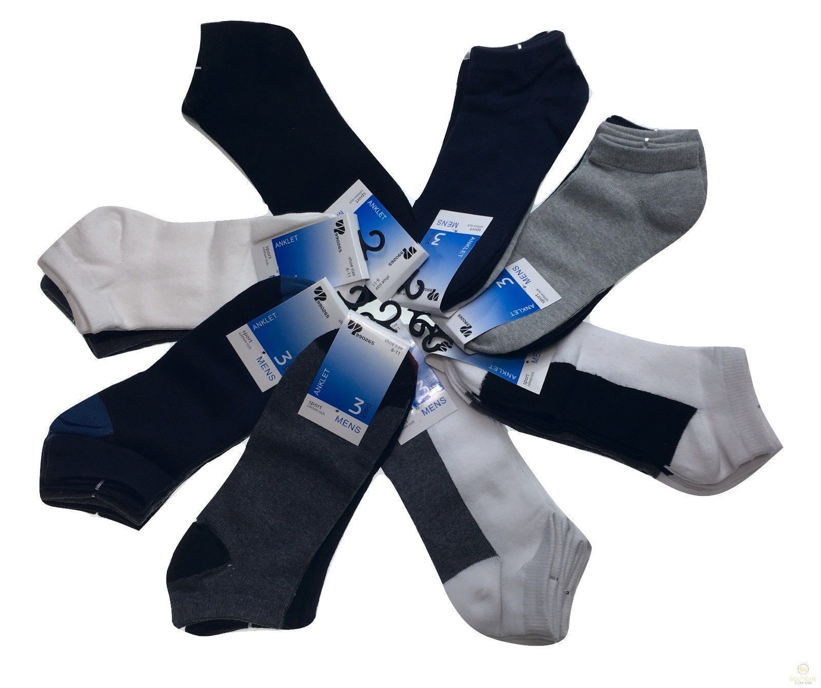 V563-BR-ASSORTED-2-8-202503051921-00 24x COTTON ANKLE SOCKS Sport Low Cut Mens Womens Running BULK Anklet - Mixed Colour Pack - 2-8 - Image 1