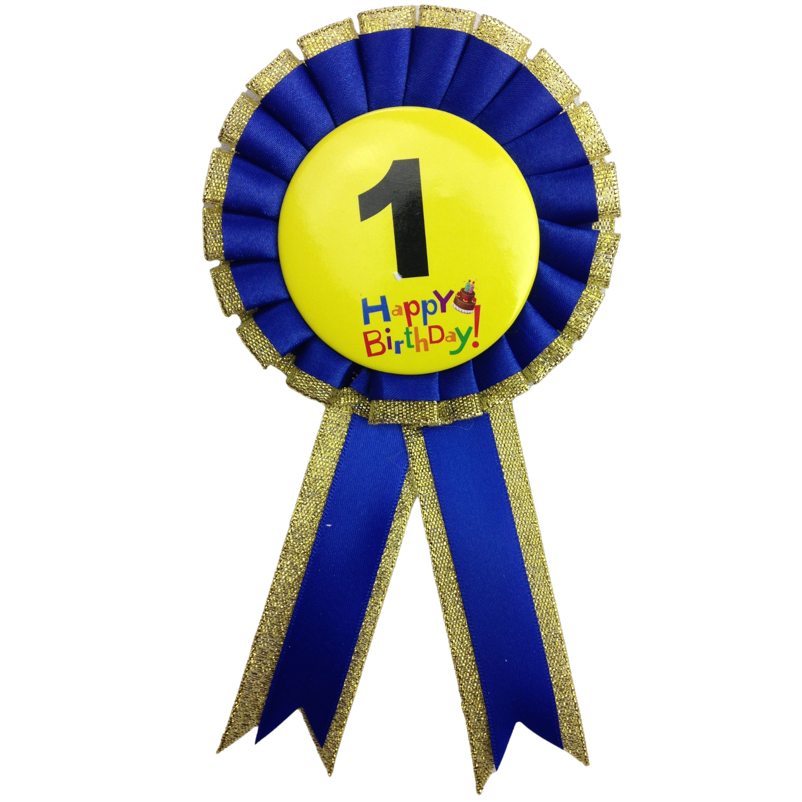 V563-BR-FANCYDRESBADGE-1BLU-202503051610-00 BIRTHDAY BADGE Party Favour Award Rosette Fancy Dress Girls Boys Childrens Kids - - Image 1