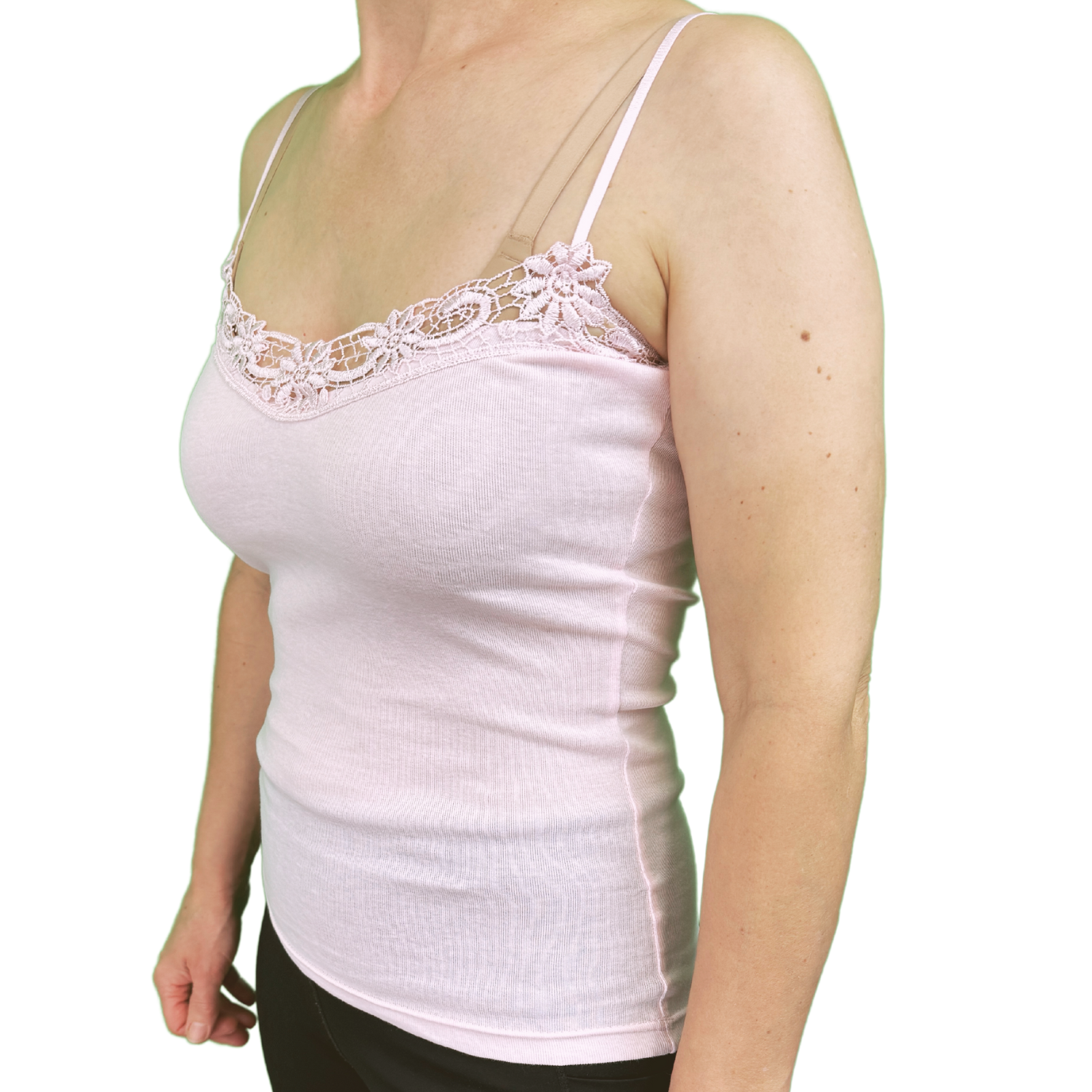 V563-BR-GW0101-PNK-18-20-202503051641-00 Womens Camisole Top Cami Strap Top Singlet Summer Basic Tank Shirt - Pink - 18-20 - Image 1