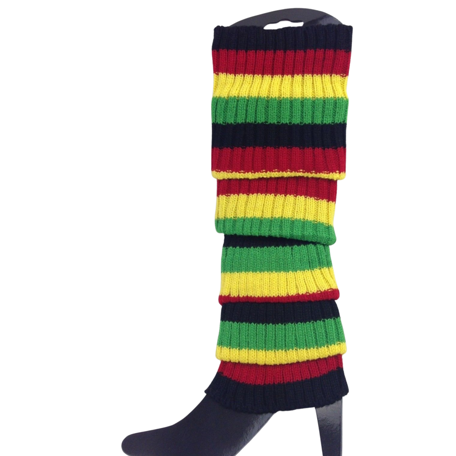 V563-BR-LEGW-INDGCLR-202503052230-00 Pair of Womens Leg Warmers Disco Winter Knit Dance Party Crochet Legging Socks Costume - Indigenous Colours - Image 1