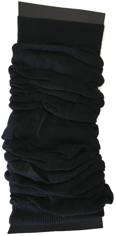V563-BR-LEGWKNIT-BLK-202503051440-00 LEG WARMERS Knitted Womens Neon Party Knit Ankle Fluro Dance Costume 80s Pair - Black - Image 1