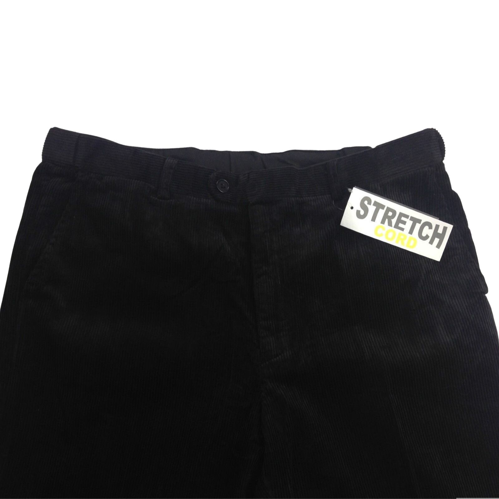 V563-BR-MCURDOROYPANTS-99-87-202503051525-00 MENS CORDUROY PANTS Trousers Cords Casual STRETCH COTTON Size 32""-44"" Adjustable - Black (99) - 87 (34"") - Image 1