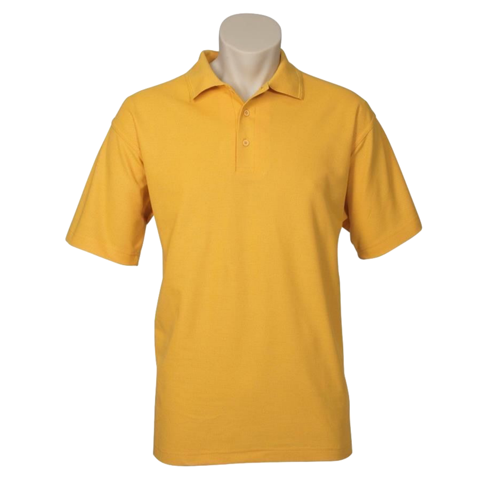 V563-BR-PSHRT-YLW-5XL-202503310910-00 Mens Polo Top Shirt Plain Casual Short Sleeve Knit Basic T-Shirt - Yellow - 5XL - Image 1