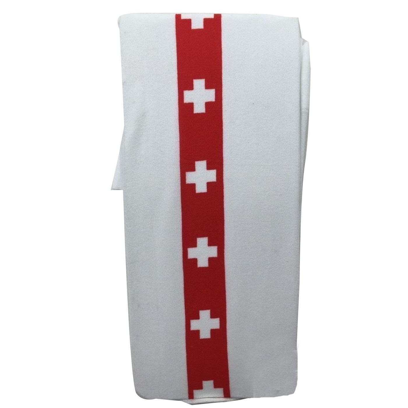 V563-BR-SUOTKSOCKS1-NRSE-202503051640-00 Stay Up OVER THE KNEE SOCKS Stockings Hosiery Party Costume Stockings - Nurse (White/Red) - Image 1