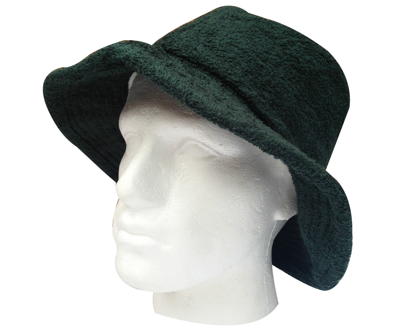 V563-BR-TTOWBUCKHAT-BTLGRN-XXL-202503051652-00 Terry Towelling BUCKET HAT Daggy Fishing Camping Lad Cap Retro 100% COTTON - Bottle Green - XXL - Image 1