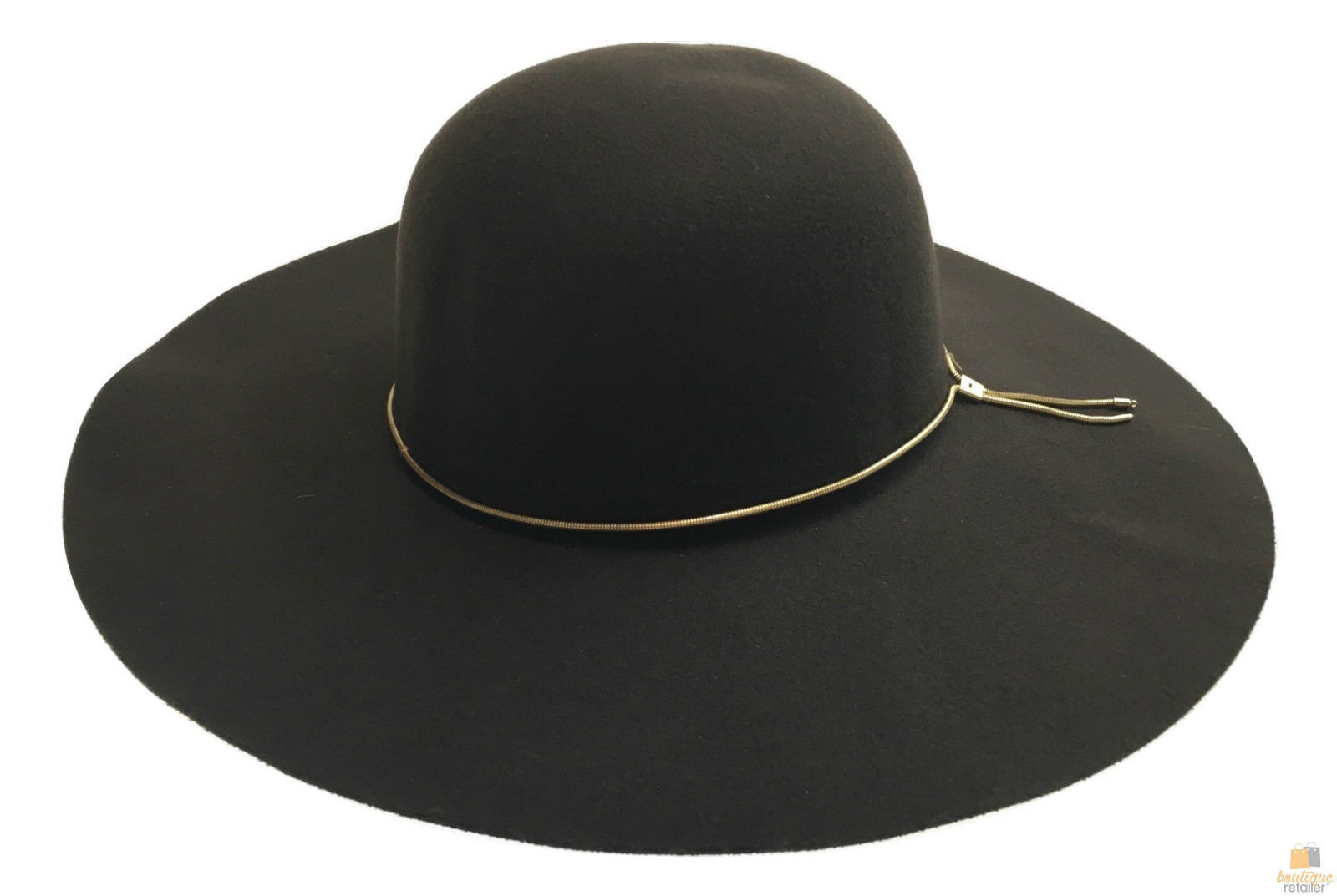 V563-BR-WDBRIM-BRWN-ONESIZE-202503051715-00 Wide Brim Felt Hat Floppy Vintage Fedora Bowler Cloche Ladies Fashion Cap - Brown - One Size - Image 1