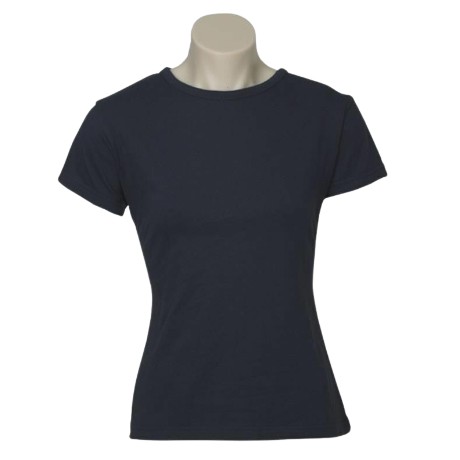 V563-BR-WSPSHRT-12-NBLUE-202503051721-00 Womens Plain Ladies T SHIRT 100% COTTON Basic Tee Casual Top Size 6-24 T-Shirt - Navy Blue - 12 - Image 1