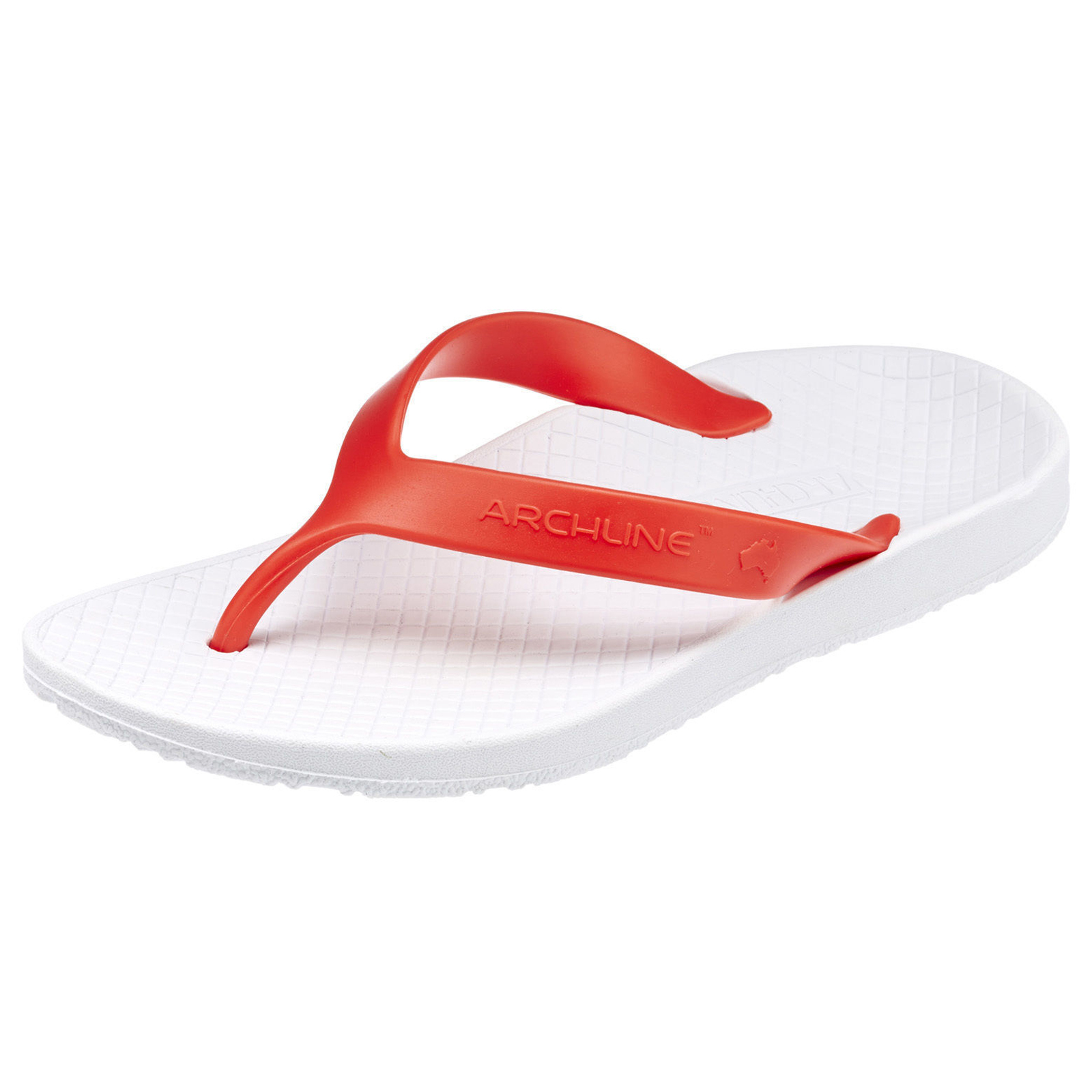 V563-CLRNC-THNGS-WHT-RED-36-202503051705-00 ARCHLINE Flip Flops Orthotic Thongs Arch Support Shoes Footwear - White/Red - EUR 36 - Image 1