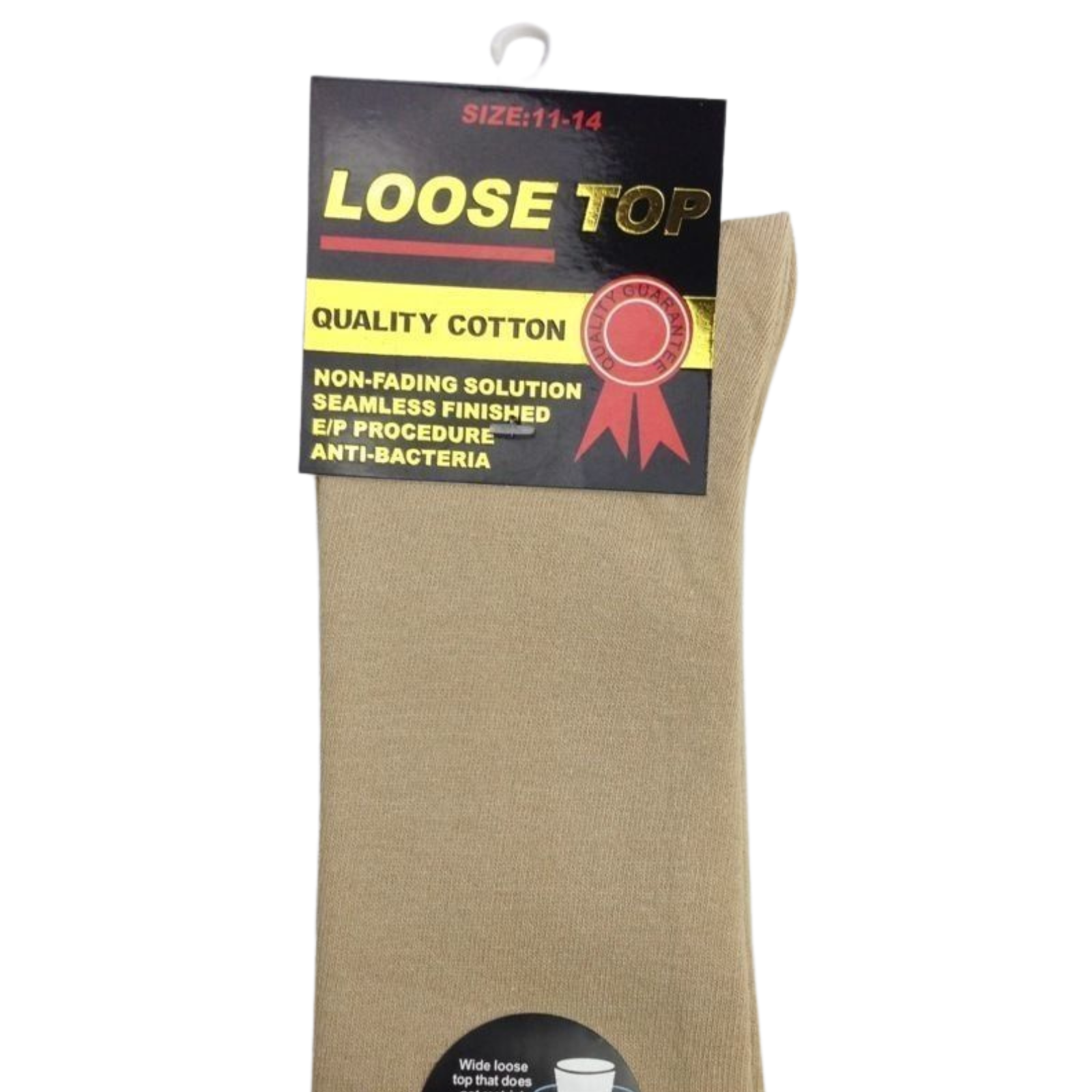 V563-COTTONLTSOX-BGE11-14-202503030930-00 1x Pair COTTON Rich LOOSE TOP SOCKS Dress Medical Circulation Diabetic Comfort - - - Image 1
