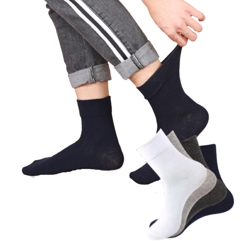 V563-COTTONLTSOX-CHRCL11-14-202504030835-00 1x Pair COTTON Rich LOOSE TOP SOCKS Dress Medical Circulation Diabetic Comfort - - - Image 1