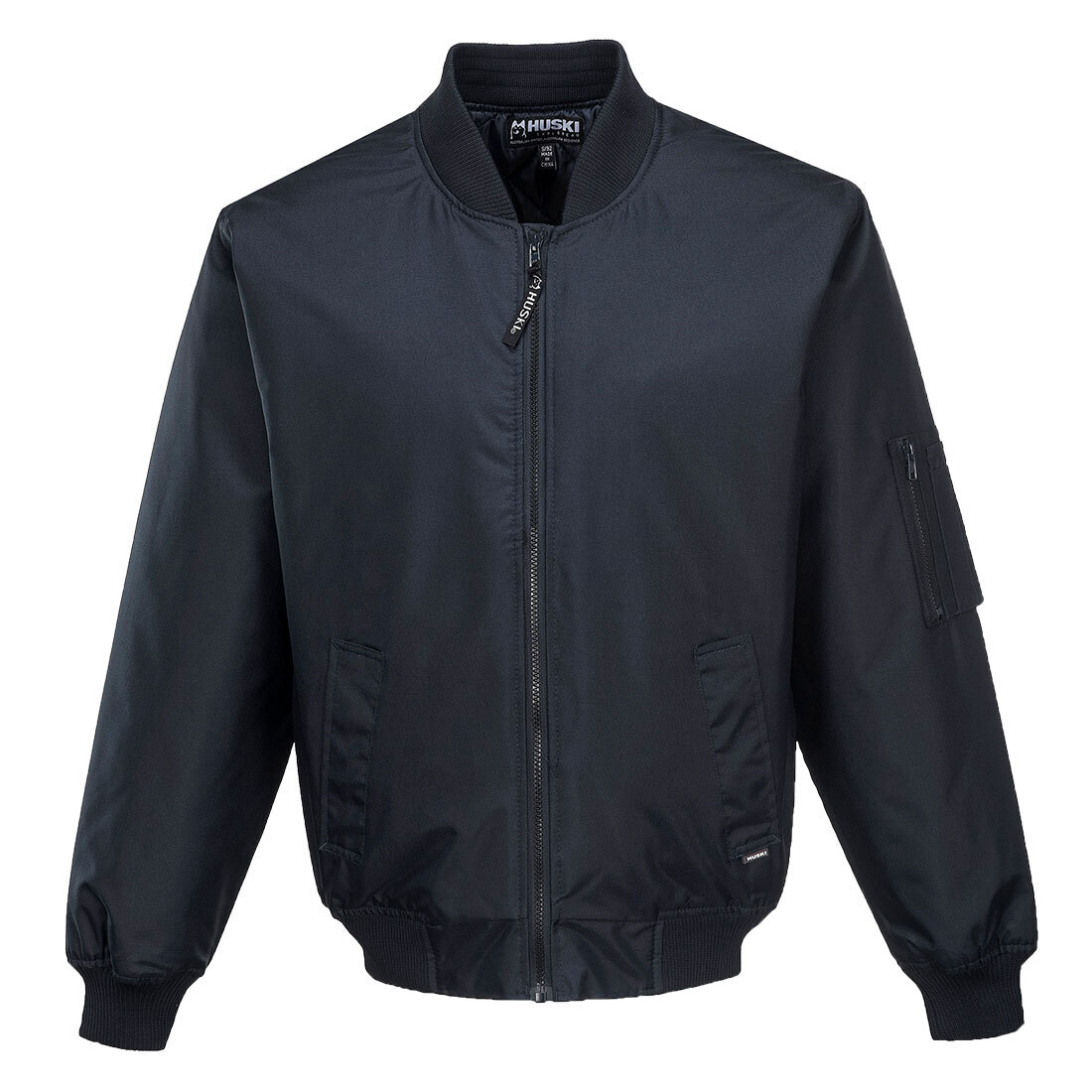 V563-HUSKI-918014-NVY-XS-202503051515-00 HUSKI Mens Quilted Combat Bomber Waterproof Jacket Windproof Workwear Coat - Navy - X-Small - Image 1