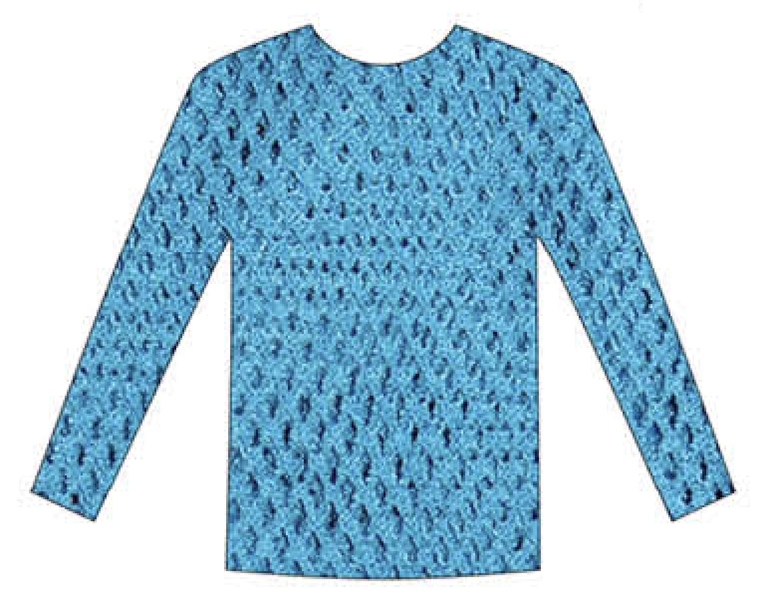 V563-JD-12168-BLU-202503051636-00 LONG SLEEVE FISHNET TOP Blouse T Shirt Tee Costume Party See Through - Blue - Image 1