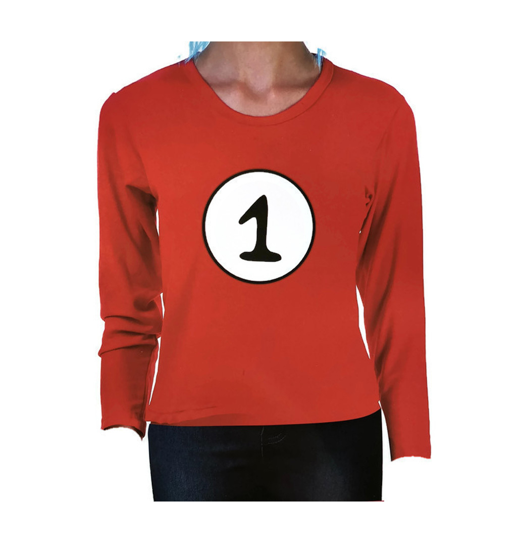 V563-JD-13166-M-202503052035-00 Kids Cat In The Hat Thing 1 Dr Seuss Red Top Party Costume Book Week Childrens - Medium (7-9 Years Old) - Image 1