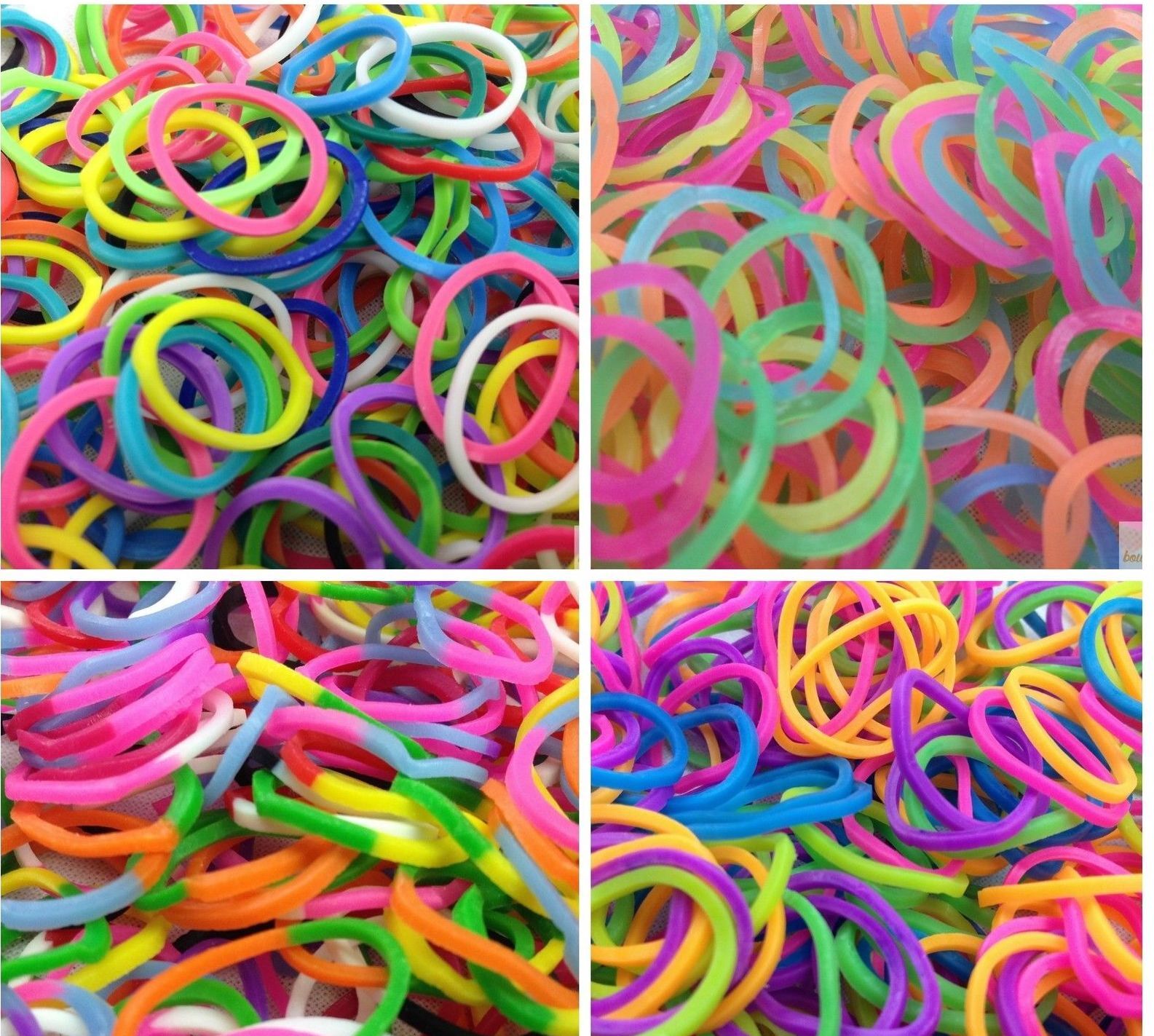 V563-LOOMBANDS-4800-MYSPK-205096-00 4800 LOOM BANDS Rubber Refill Kit DIY Magical Bracelet 192 S Clips 16 Hooks BULK - Mystery Pack (Assorted Colours) - Image 1