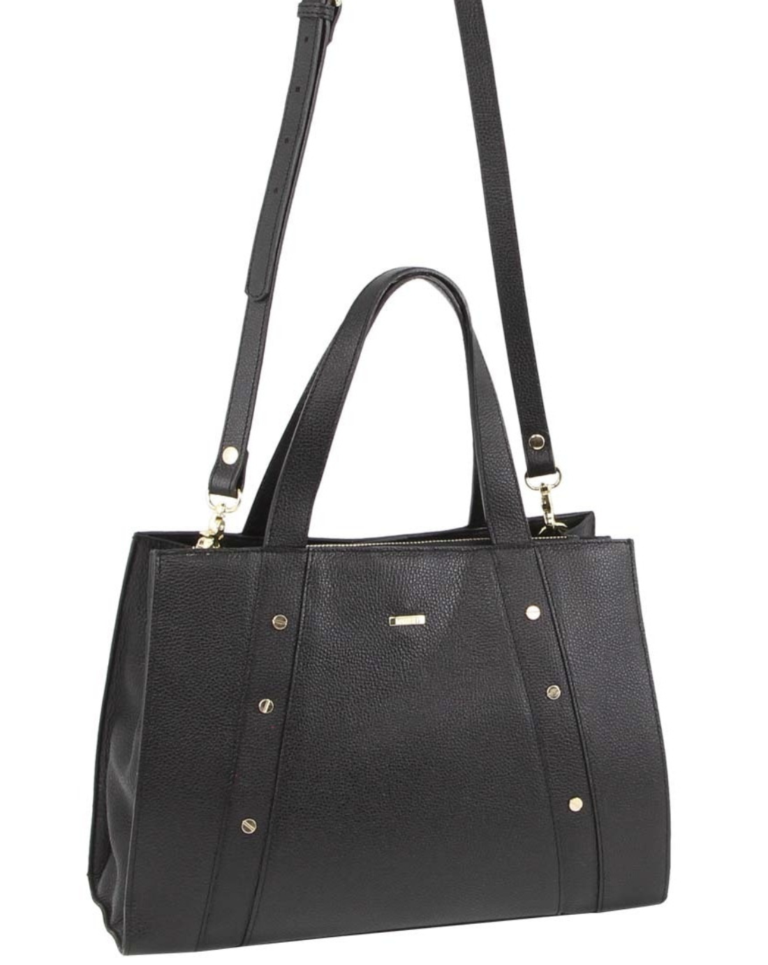 V563-MO3161-BLK-173287-00 Morrissey Womens Italian Structured Leather Bag Tote Handbag Ladies - Black - Image 1