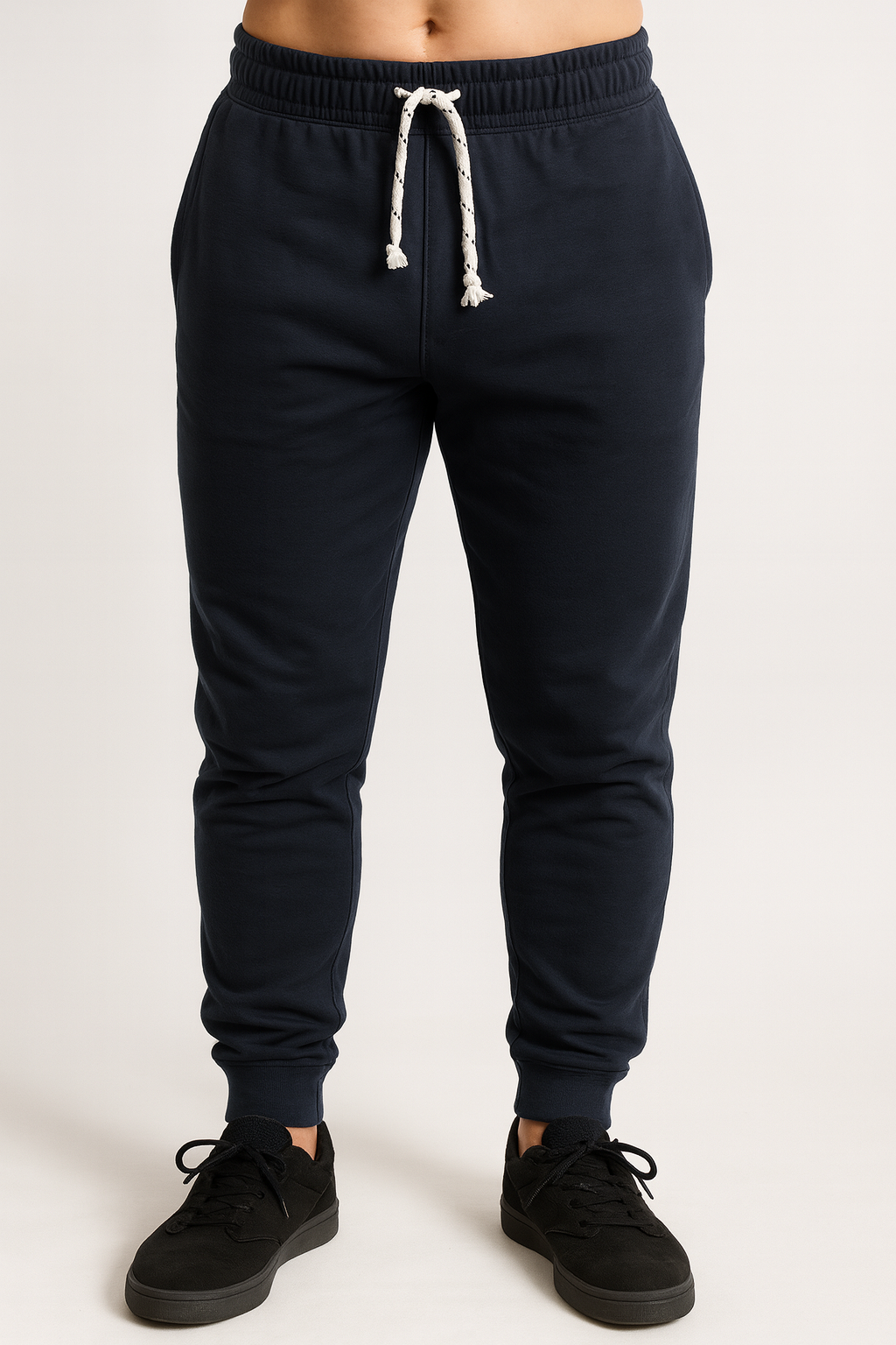 V563-MSTPANTS-NVY-POLY-XL-202509021455-00 Mens Skinny TRACK PANTS Slim Cuff Trousers Gym Trackies Sport Bottoms Joggers - Navy (Polyester) - XL - Image 1