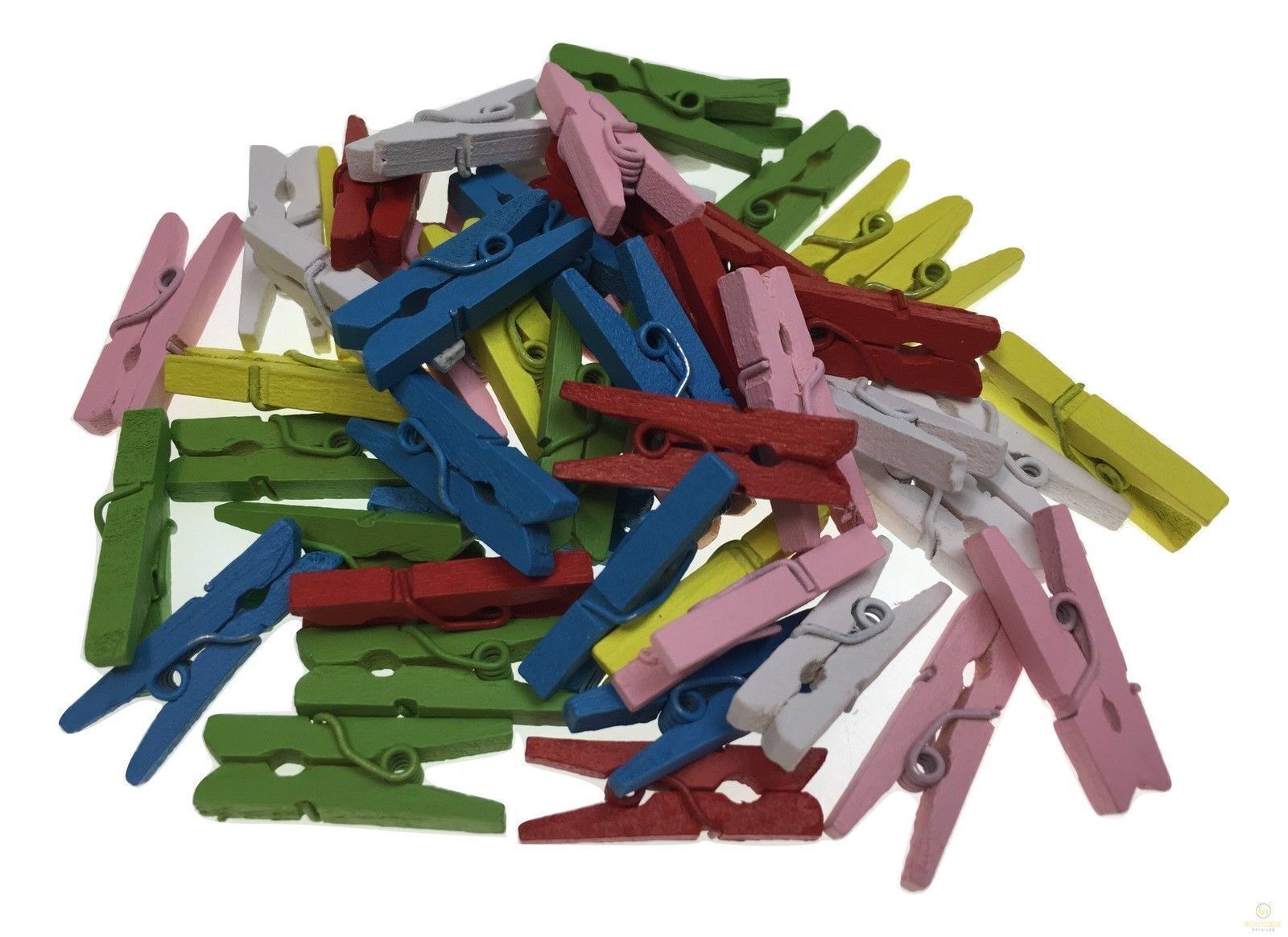 V563-OL-MIX-600-202506020820-00 600pcs MINI WOODEN PEGS Natural Craft Baby Shower Clothes Pin Scrapbook 35mm - Image 1