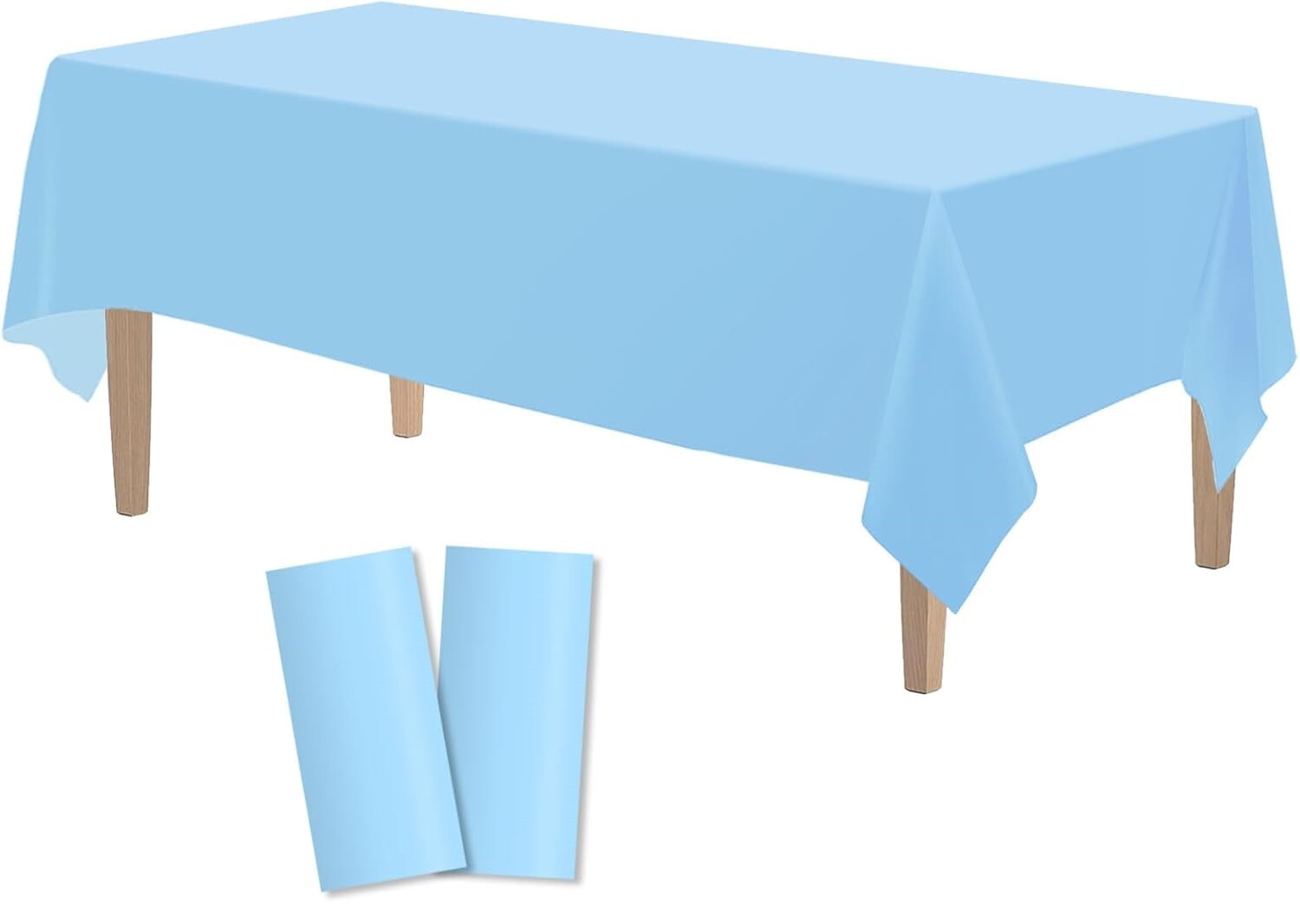 V563-PA049-SKYBLUE-209287-00 Table Cloth Cover Reusable & Washable Xmas Party 137cm x 274cm (54"x108") in Sky Blue - Image 1