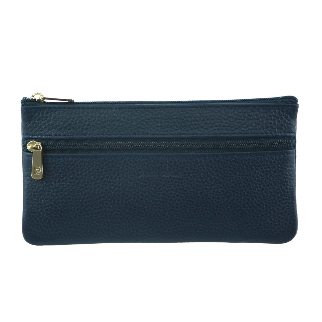 V563-PC-1488-NAVY-174146-00 Pierre Cardin Ladies Womens Genuine Soft Leather Italian Wallet - Navy - Image 1
