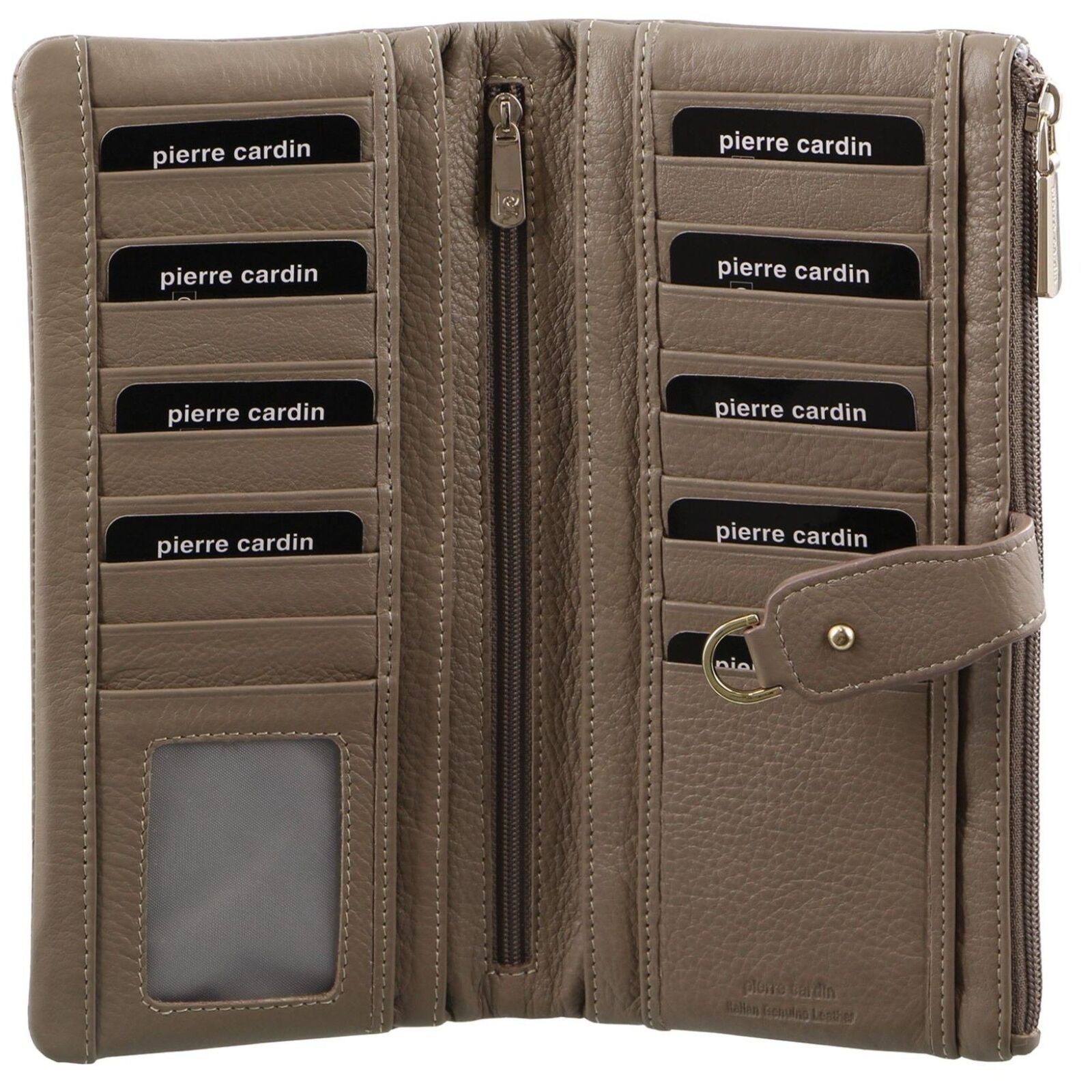 V563-PC-1887-TAUPE-174032-00 Pierre Cardin Women RFID Italian Leather Wallet Purse Credit Card Holder - Taupe - Image 1