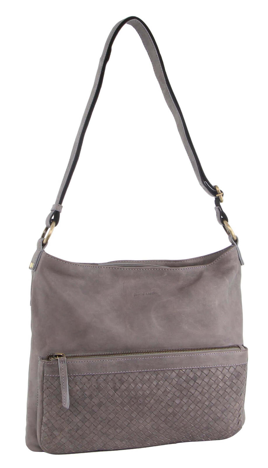 V563-PC-3281-SBLUE-174294-00 Pierre Cardin Woven Leather Ladies Cross-Body Bag Handbag - Image 1