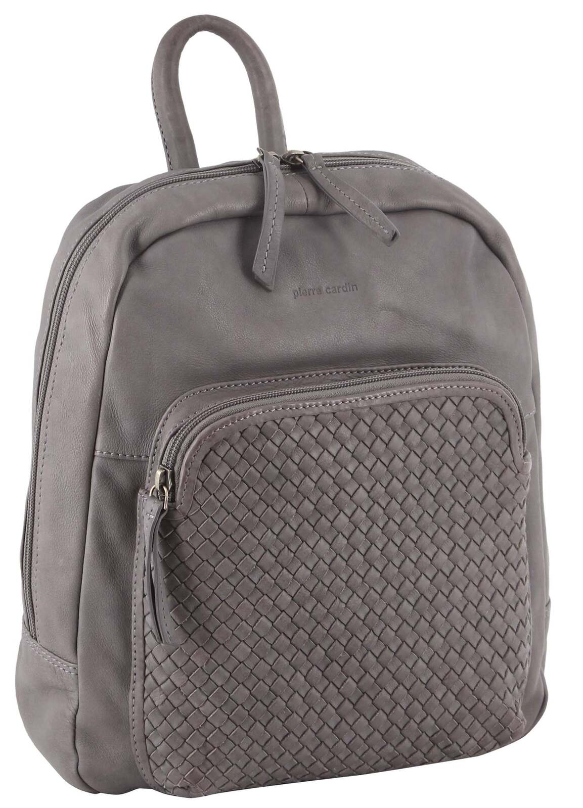 V563-PC-3282-SBLUE-174300-00 Pierre Cardin Womens Woven Soft Leather Backpack Bag Travel Designer - Sky Blue - Image 1