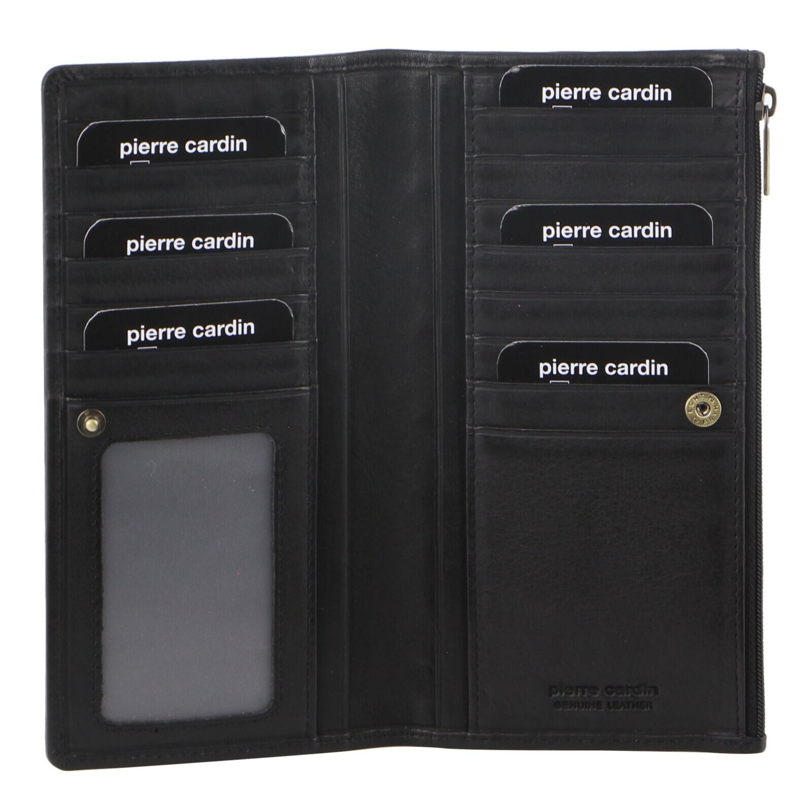 V563-PC-3351-BLACK-174188-00 Pierre Cardin Perforated Leather Ladies Handy Travel Wallet - Black - Image 1
