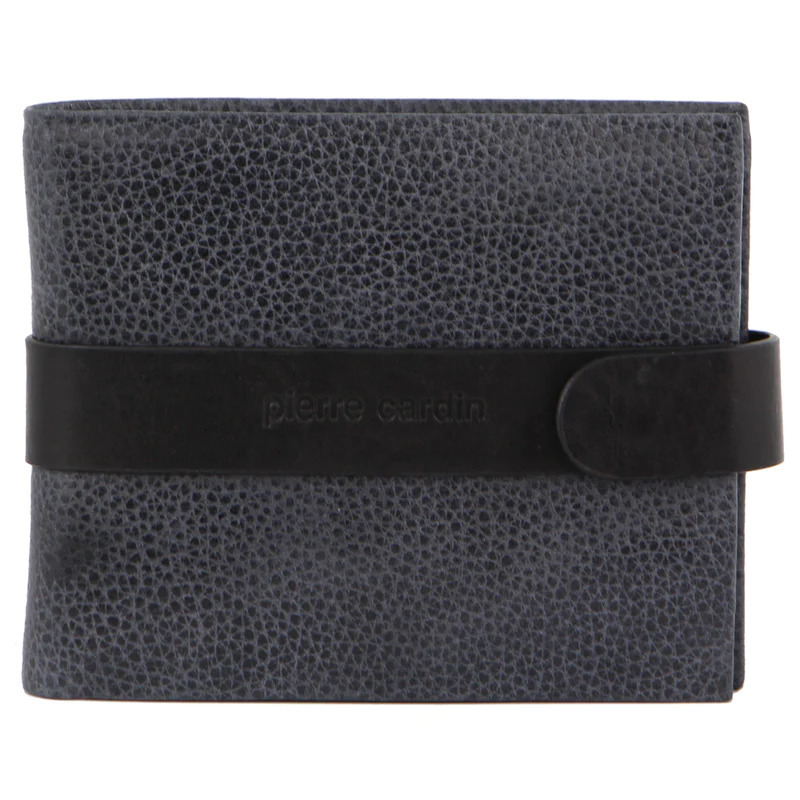 V563-PC-3460-87-BLACK-174342-00 Pierre Cardin Mens RFID Woven-Embossed Leather Tab Wallet - Black - Image 1