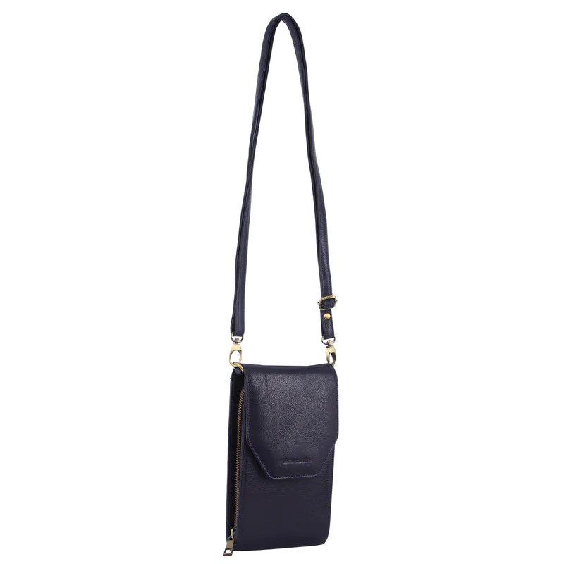 V563-PC-3524-77-INDIGO-174332-00 Pierre Cardin Ladies Leather Cross Body Bag/Wallet Bag/Clutch Wallet - Indigo - Image 1