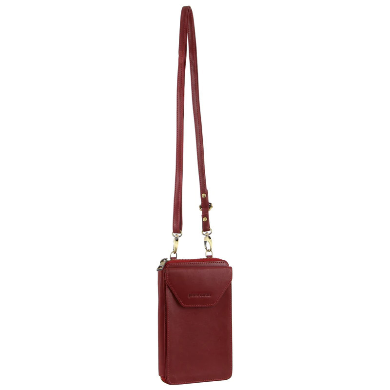 V563-PC-3525-77-RED-174491-00 Pierre Cardin Ladies Leather Cross Body Bag/Wallet Bag/Clutch Wallet - Red - Image 1