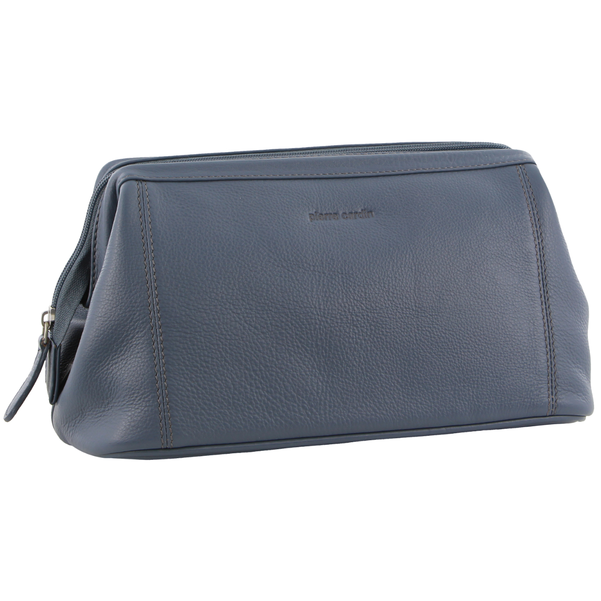 V563-PC2803-TEAL-202503051416-00 Pierre Cardin Mens Rustic Leather Toiletry Case Bag Travel - Teal - Image 1