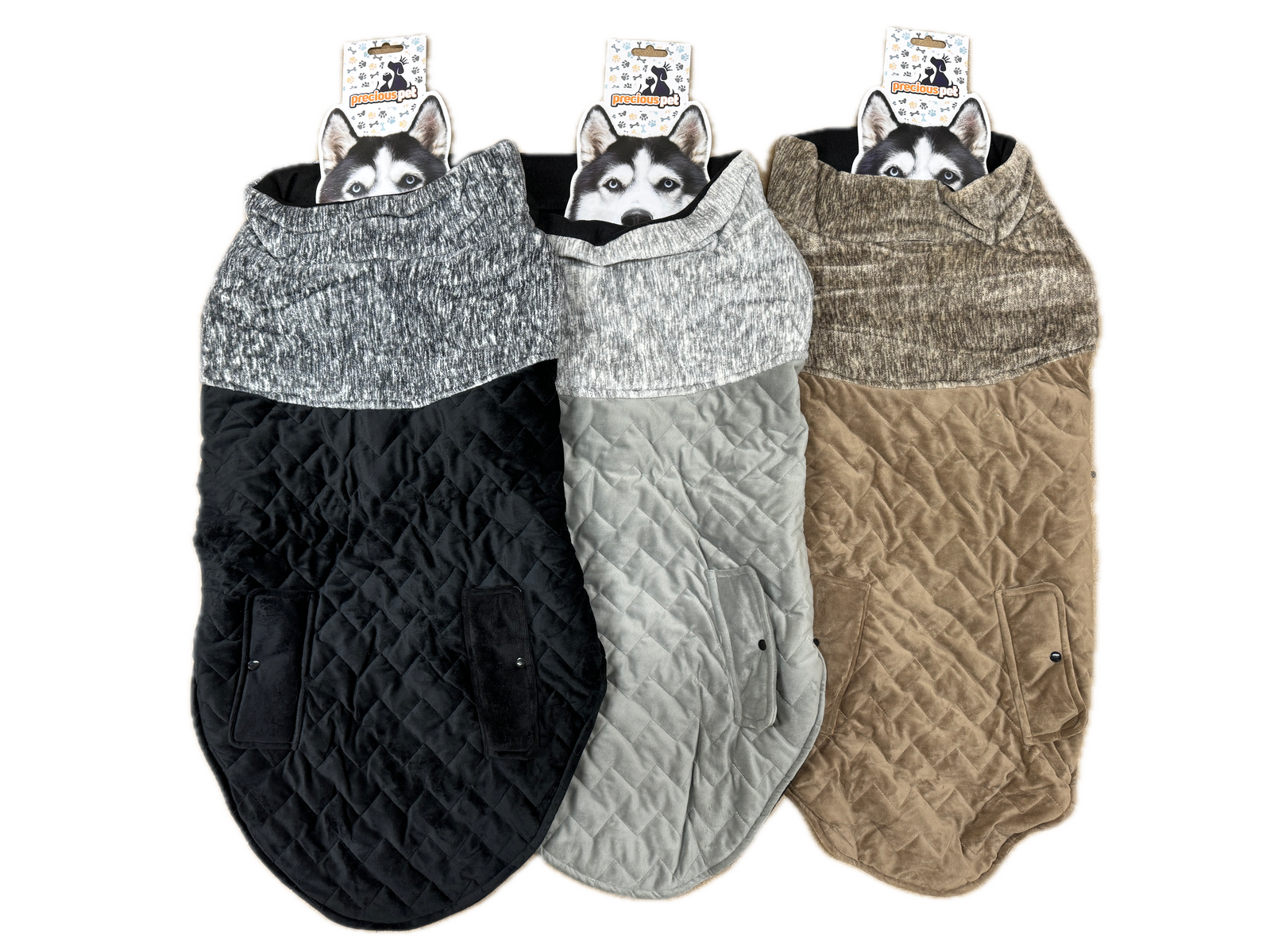 V563-PE093426-ASST-174320-00 80cm Quilted Dog Jacket Coat Warm Winter Pet Clothes Vest Padded Windbreaker - Image 1