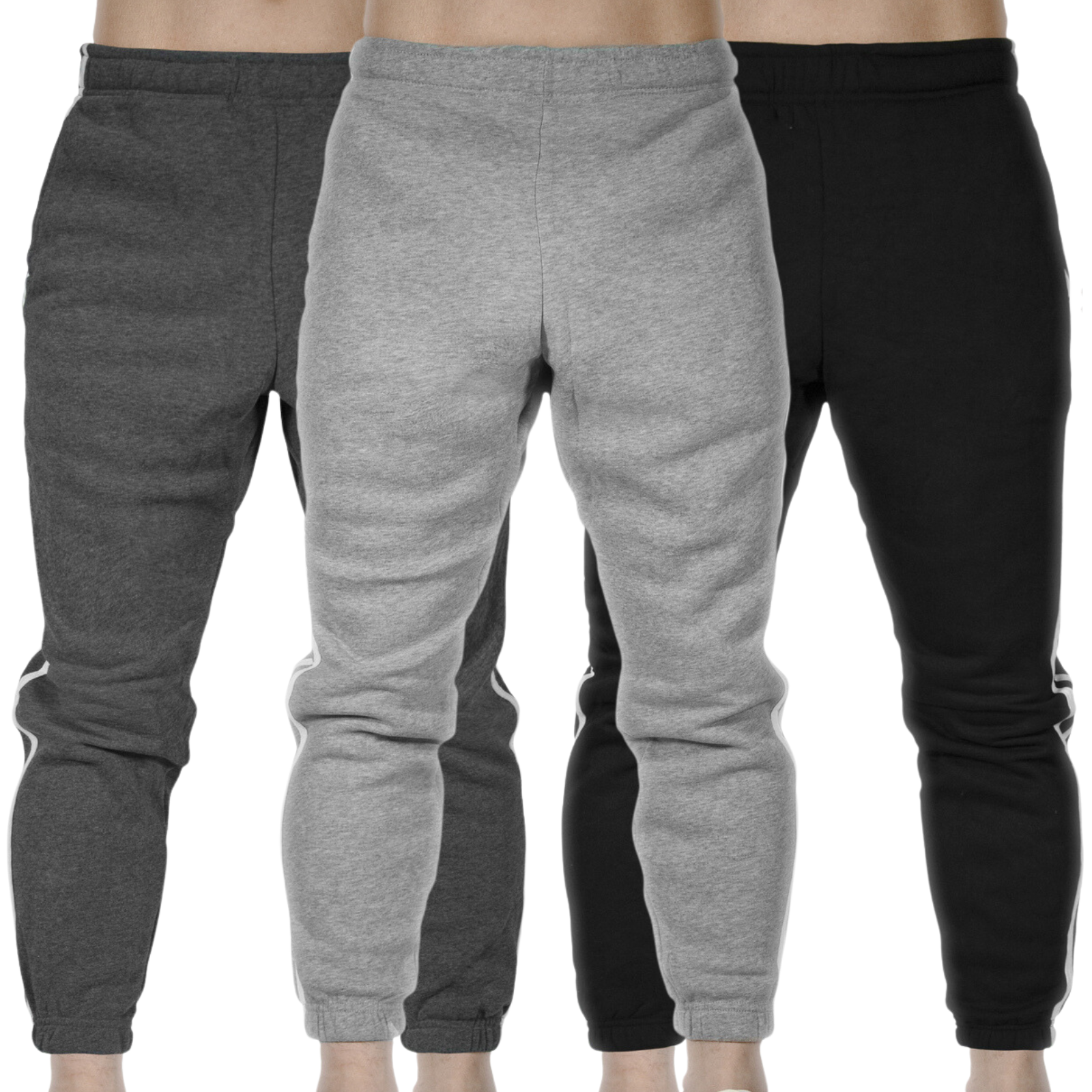 V563-PROWEST-ASST-3PCS-XXL-202503051957-00 3x Mens Fleece Skinny Track Pants Jogger Gym Casual Sweat Warm - Assorted Colours - XXL - Image 1