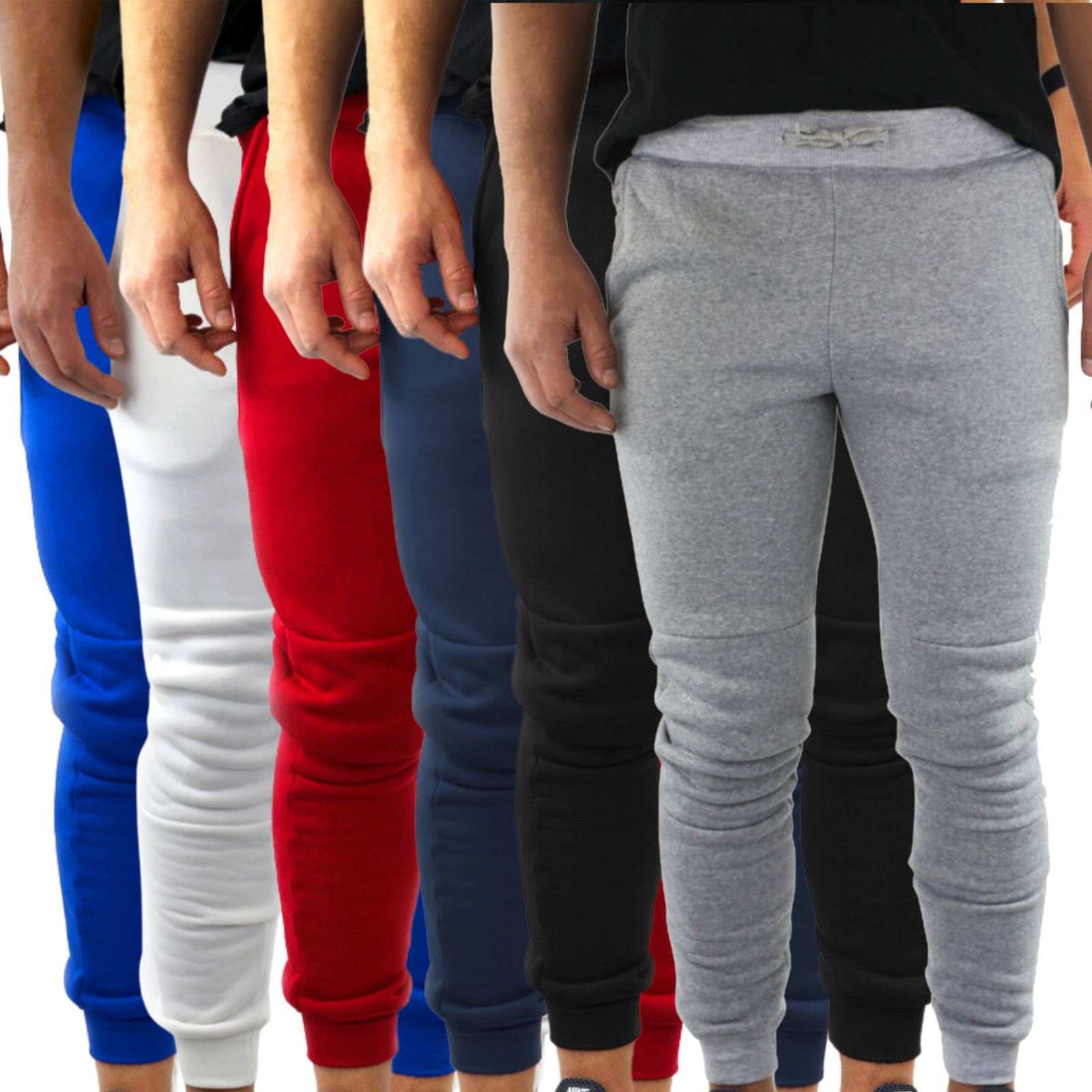V563-RIFLESSI-ASST-3PCS-S-202503051959-00 3x Mens Fleece Skinny Track Pants Jogger Gym Casual Sweat Warm - Assorted Colours - S - Image 1