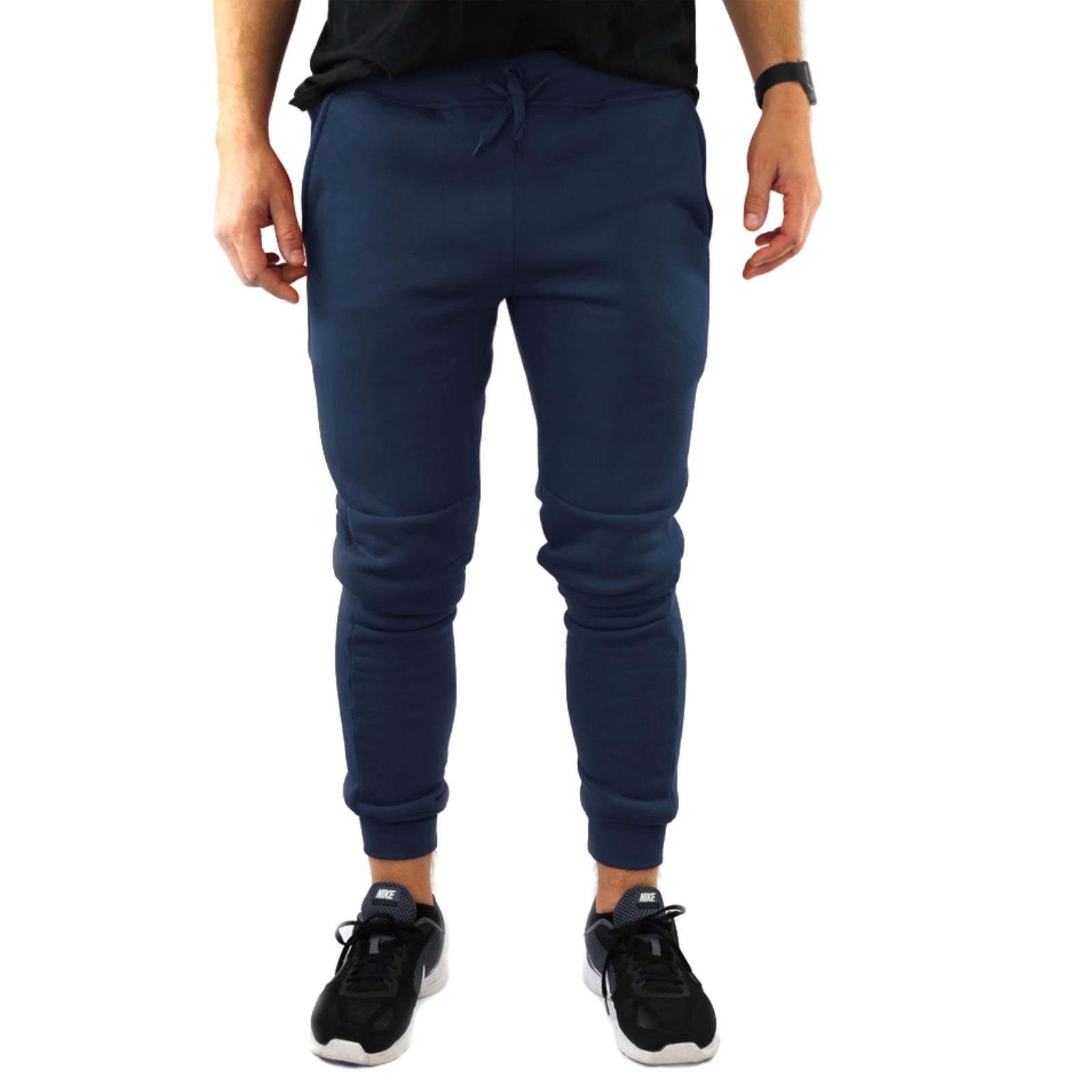 V563-RIFLESSI-NAVY-XXL-140649-00 Mens Skinny Track Pants Joggers Trousers Gym Casual Sweat Cuffed Slim Trackies Fleece - Navy - XXL - Image 1