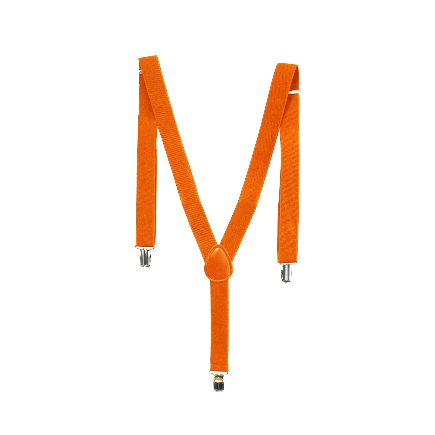 V563-SLIMSUSPENDERS-FLUORNG-202503261809-00 Mens Suspenders Braces Adjustable Strong Clip On Elastic Formal Wedding Slim - Fluro Orange - Image 1