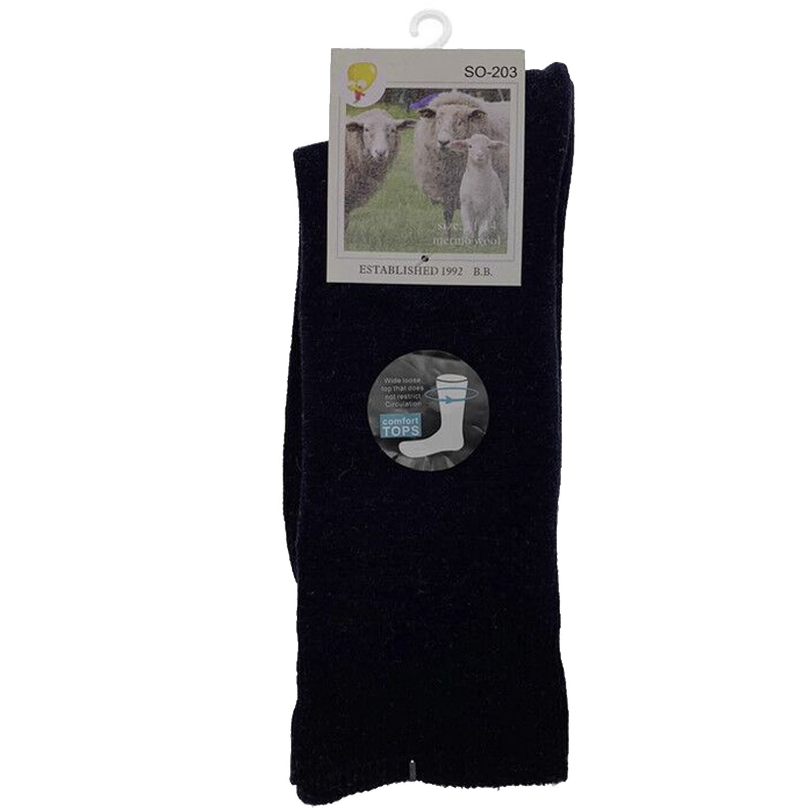 V563-SO-203-NVY-1PR-11-14-202502280916-00 Merino Wool Mens Loose Top Thermal Socks Diabetic Comfort Circulation - 1 Pair - Navy - 11-14 - Image 1