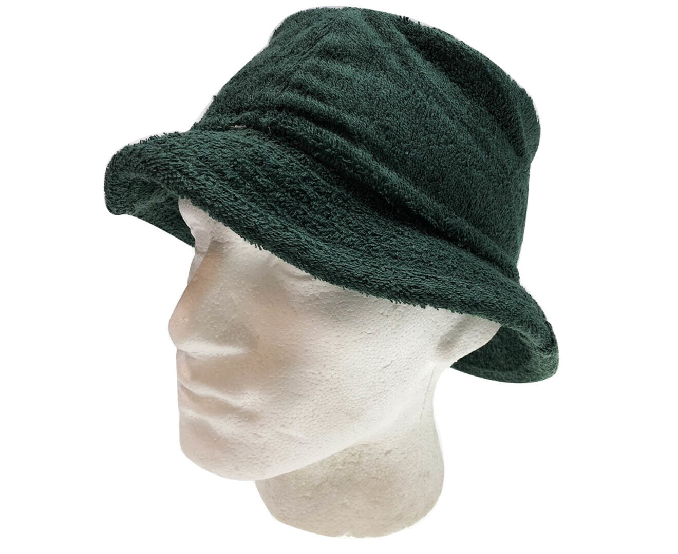 V563-STINGYTWLING-BTLGRN-L_XL-202503051705-00 Stingy Brim Terry Towelling Bucket Hat Daggy Fishing Camping Lad Cap 100% COTTON - Bottle Green - L/XL - Image 1