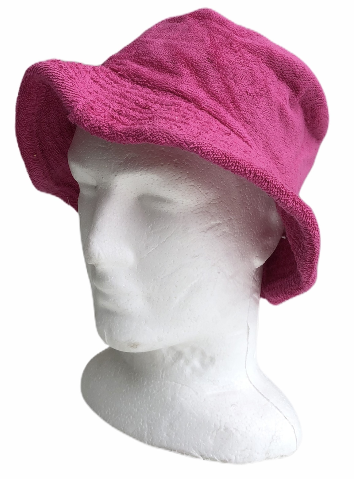 V563-STINGYTWLING-FUCHSIA-L_XL-202503051711-00 Stingy Brim Terry Towelling Bucket Hat Daggy Fishing Camping Lad Cap 100% COTTON - Fuchsia - L/XL - Image 1
